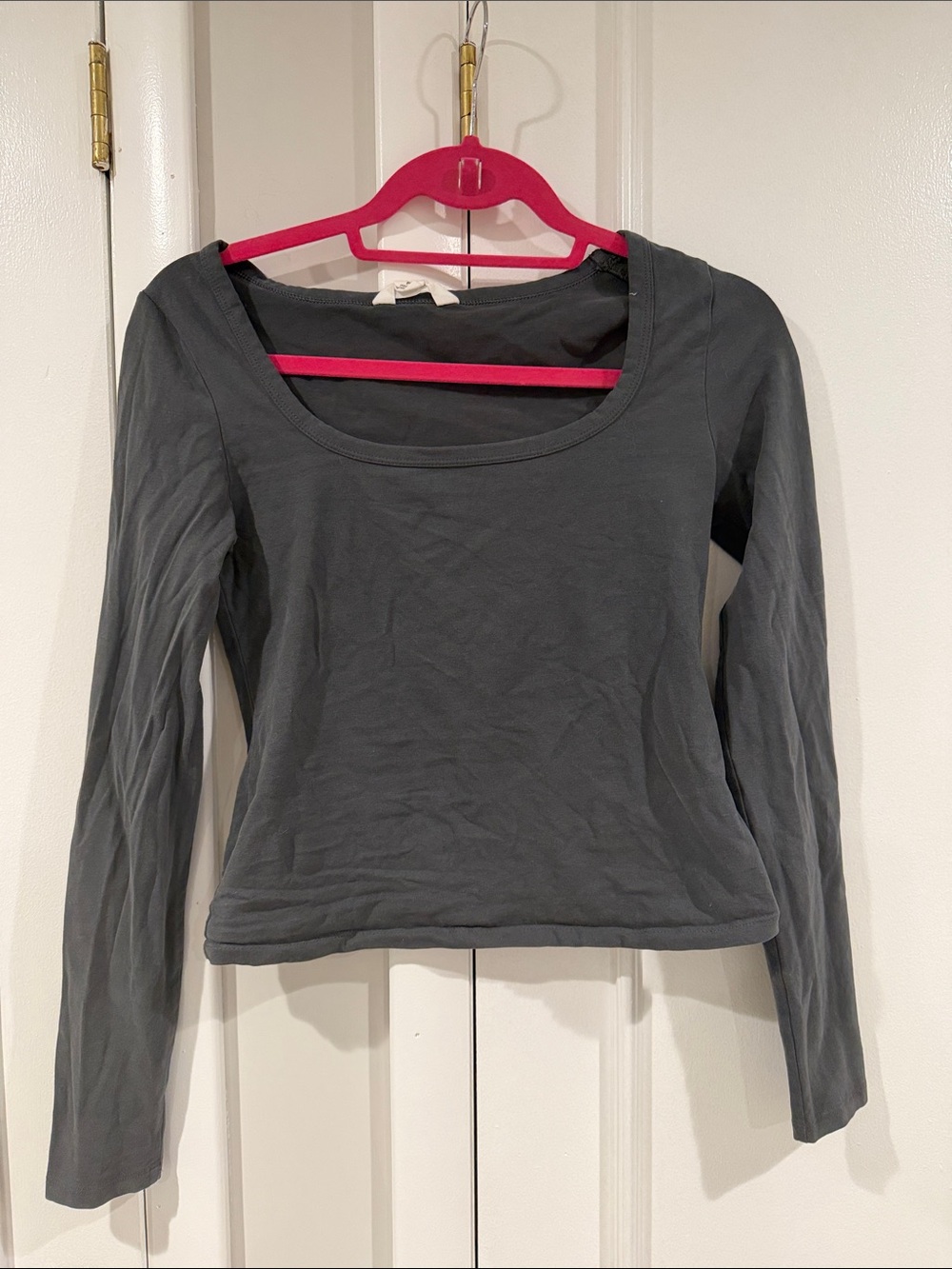 Glassons Charcoal Scoop Neck Long Sleeve Top